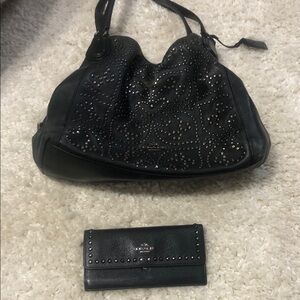 SOLD 
Coach Black Studded Hobo Bag